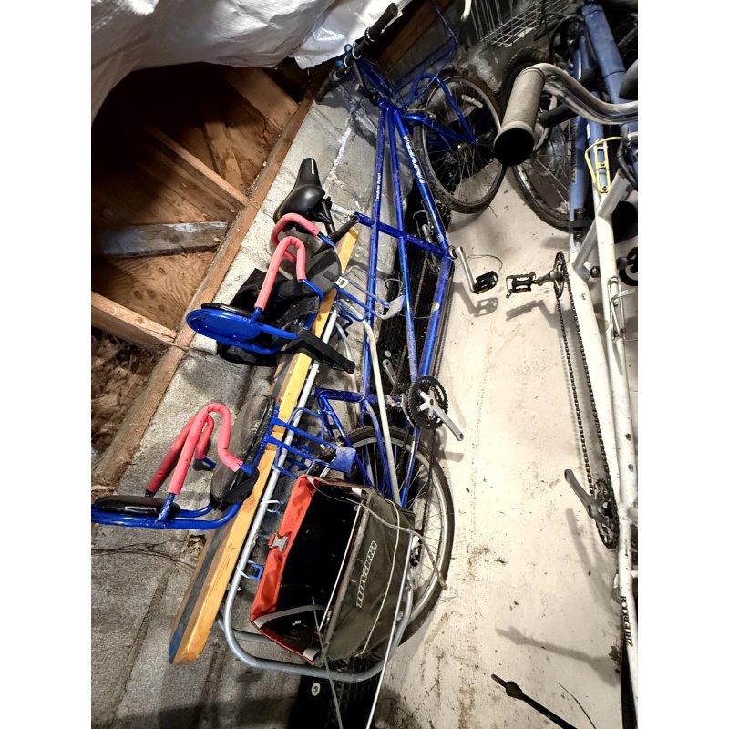 Univega Tandem Sport Bicycle with Customized Wood Platform, Added Cargo