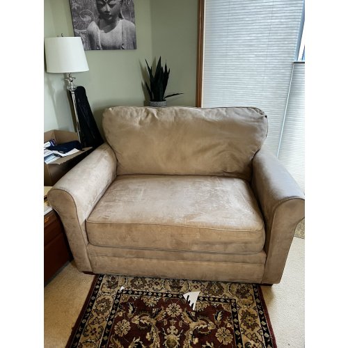 Beige Sleeper Sofa Bed Twin Size Pull Out Couch 54”