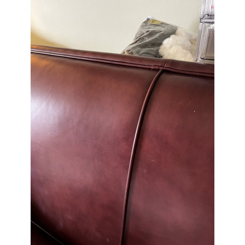 67.5” Genuine Italian Leather Sofa Montebello Collections with Lucca Merlot / Brown Leather