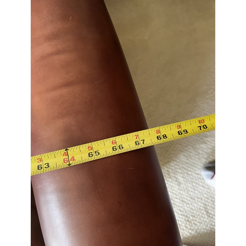 67.5” Genuine Italian Leather Sofa Montebello Collections with Lucca Merlot / Brown Leather