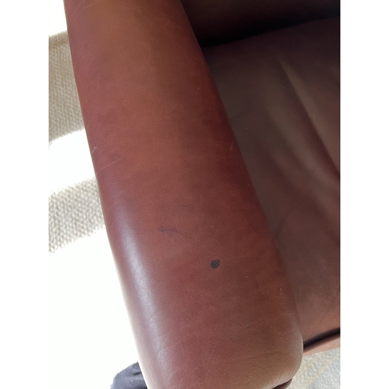 67.5” Genuine Italian Leather Sofa Montebello Collections with Lucca Merlot / Brown Leather