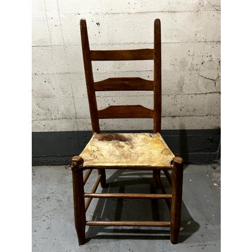 Vintage Rawhide Ladder Back Chair, Rustic Western Style, Mid-Century