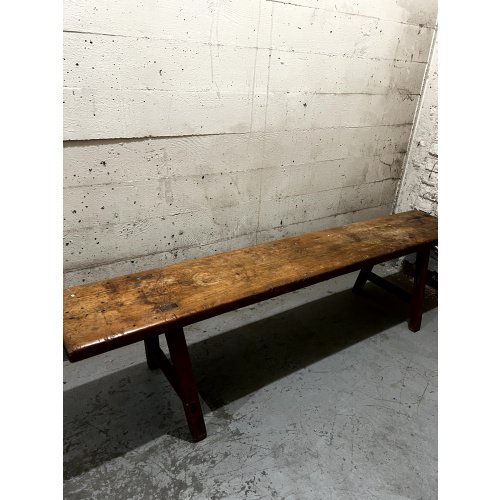 Antique Reclaimed Wood Bench, 65" Long Handmade, Rustic Farmhouse MCM Entryway Bench