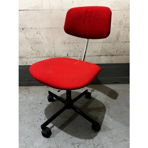 Mid-Century Authentic RABAMI Red Desk Chair, Fully Functioning, Vintage MCM Office Chair Model # 015 Made in Denmark