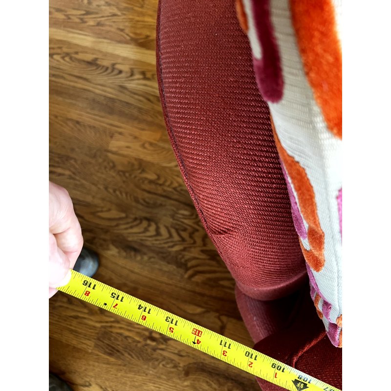 Red Curved Sectional Sofa 116" Cuddle Couch, Art Deco