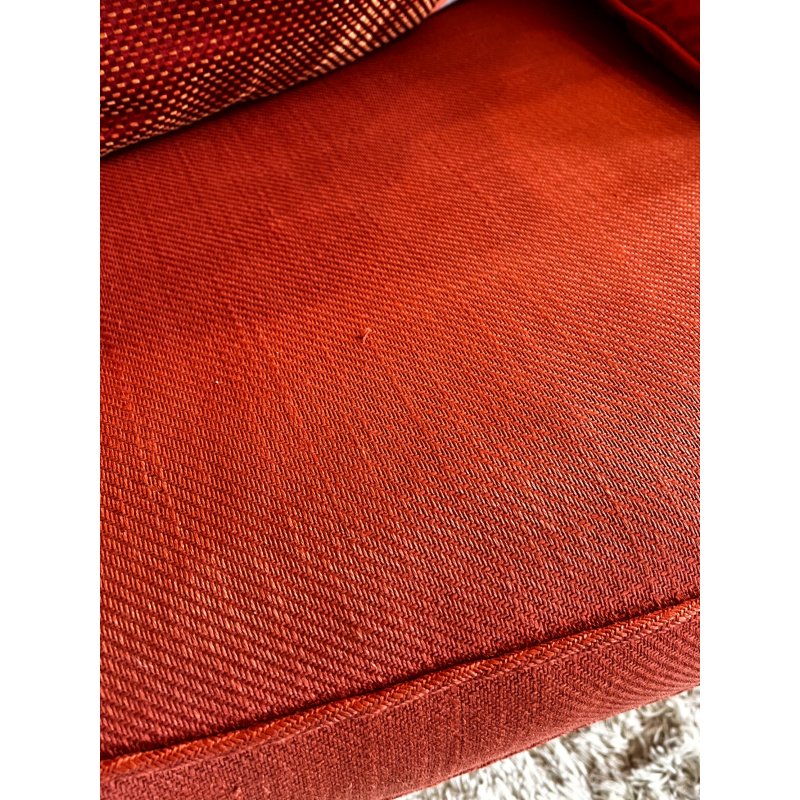 Red Curved Sectional Sofa 116" Cuddle Couch, Art Deco