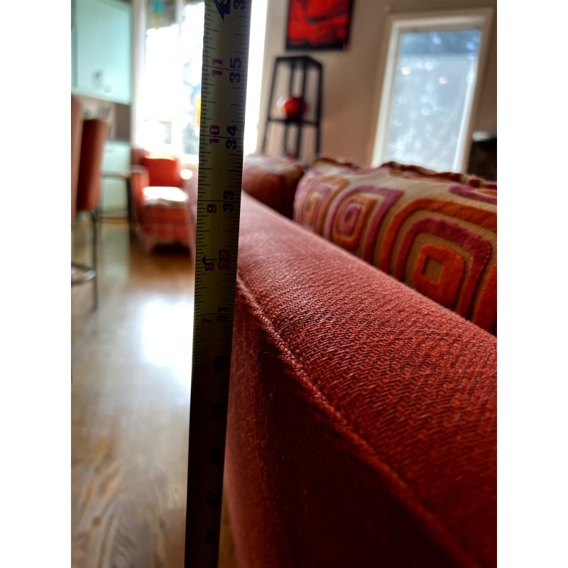 Red Curved Sectional Sofa 116" Cuddle Couch, Art Deco