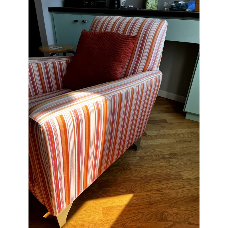 Carter Accent Chair Astoria Sunset Upholstery, Colorful Striped Statement Chair, Jofran Furniture