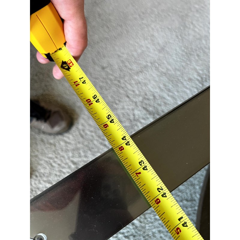 Glass Top Coffee Table, 44" Square Glass Top With Solid Wood Bottom, Traditional MCM