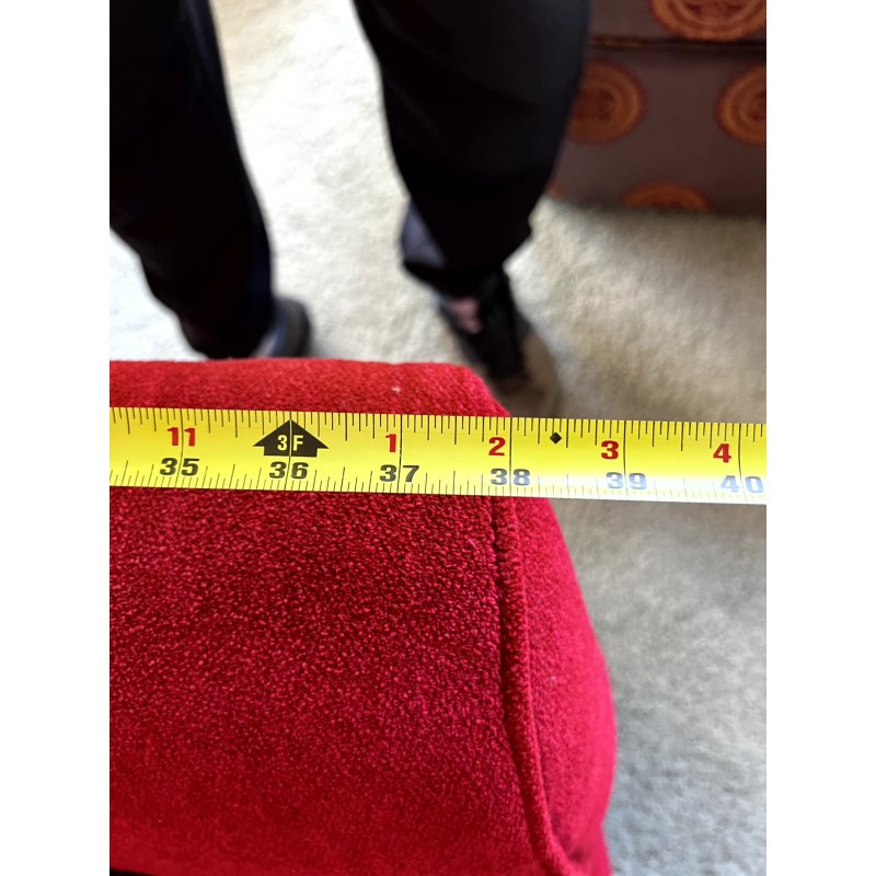 Custom L. Greenberg and Associates Red Monaco Loveseat With 2 Designer Saraband Bolero Pillows