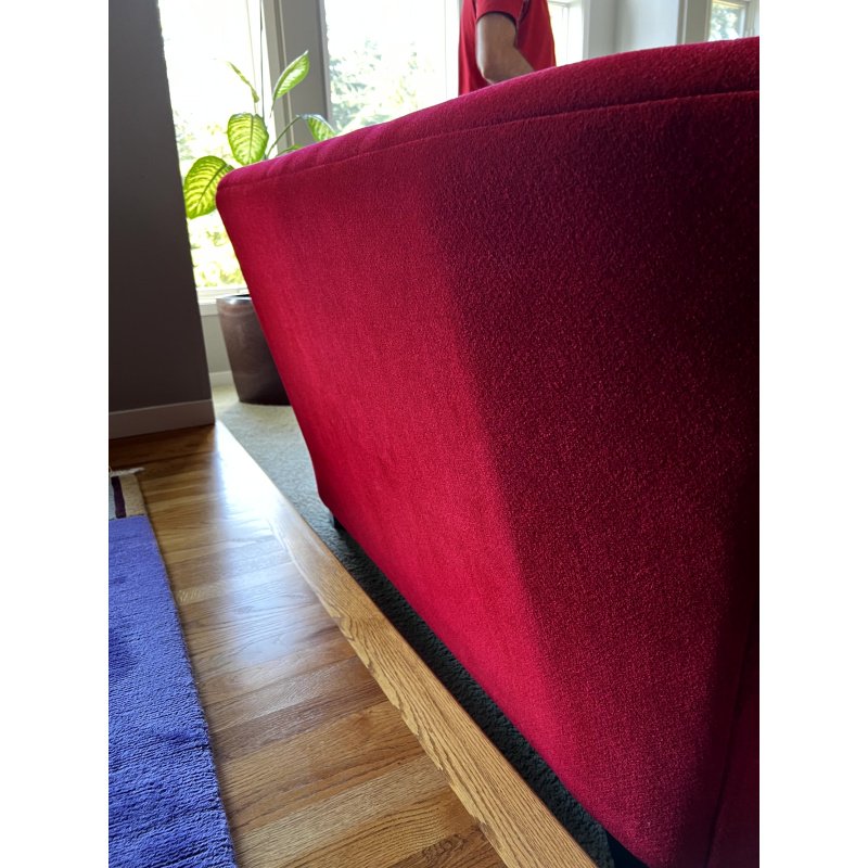 Custom L. Greenberg and Associates Red Monaco Loveseat With 2 Designer Saraband Bolero Pillows
