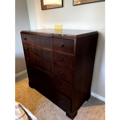 Thomas O’Brien Collection for Hickory Chair Marble Top Endicott Chest, 5-Drawer Dresser