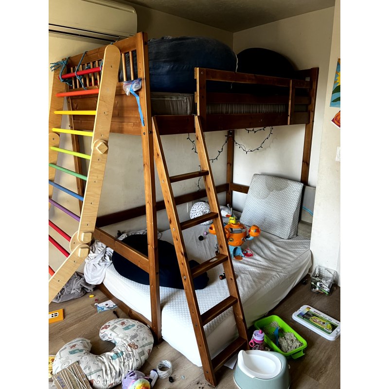 Ikea STORA Loft Bed Frame Full Size + Mattress, Ready To Sleep Set Up